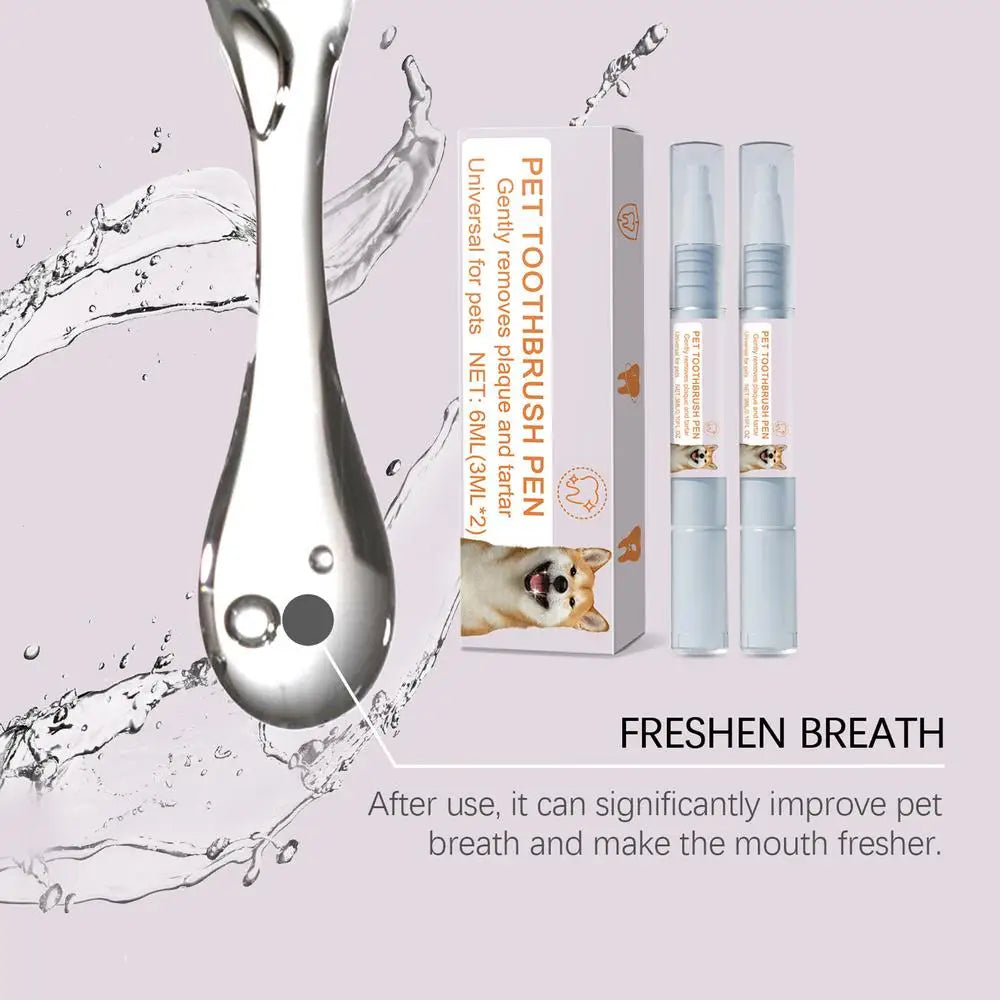 Caneta para limpeza de dentes de animais de estimação Caneta dental para animais de estimação Caneta para escova de dentes de cachorro Caneta refrescante para clareamento de dentes de gato Suprimentos para animais de estimação