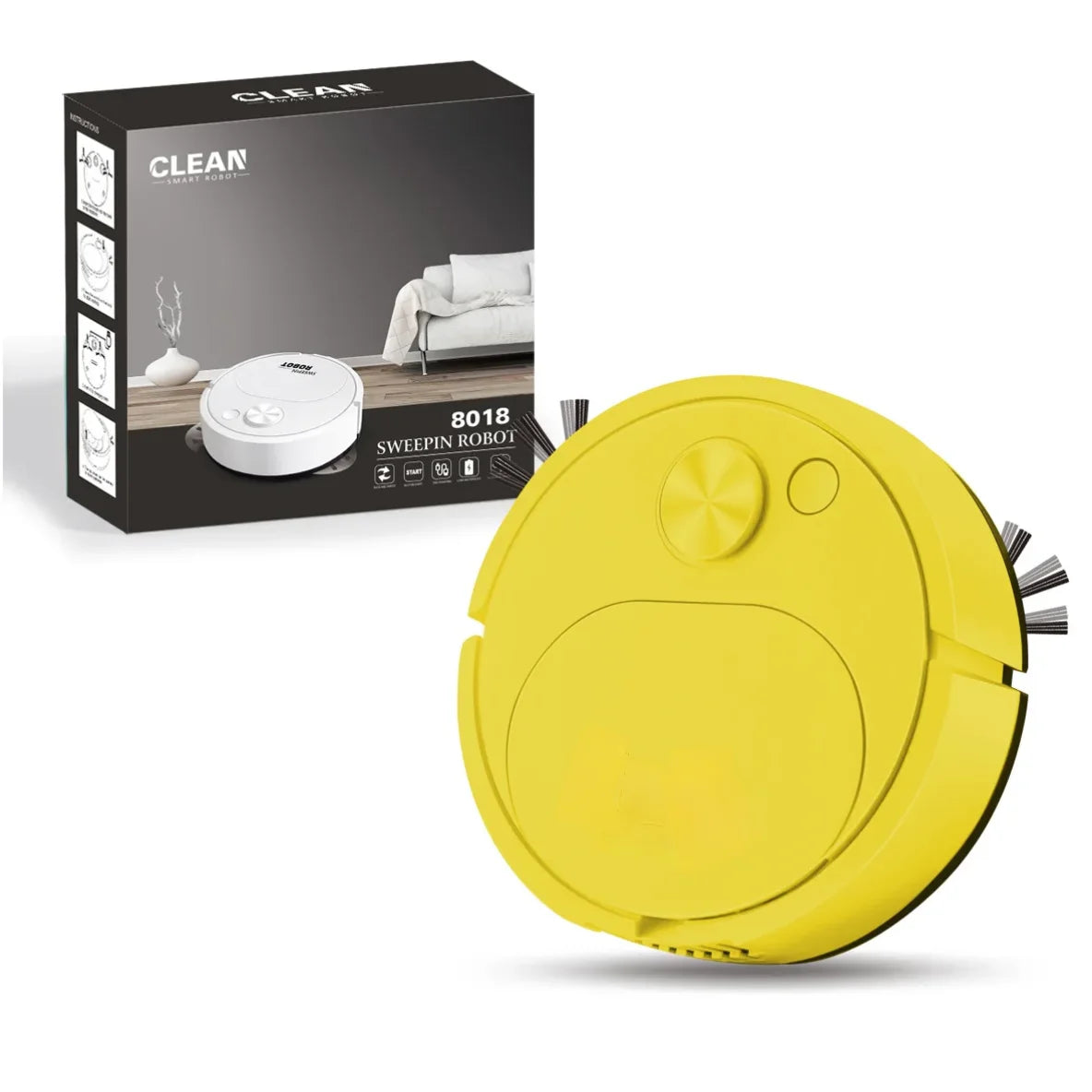 NOVO Aspirador de pó robô USB 3 em 1, inteligente, sem fio, 1500Pa, limpeza e varredura de piso para escritório doméstico