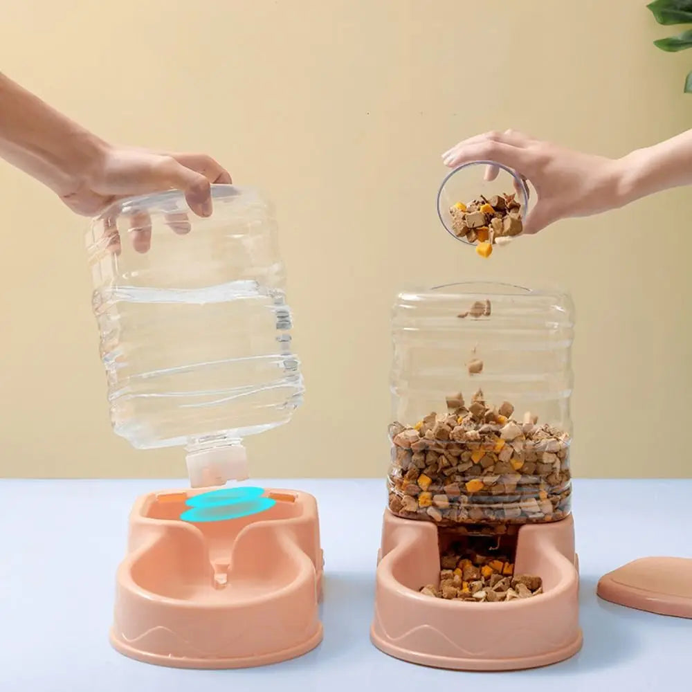 Alimentador para animais de estimação de 3,8L em PP, fonte de água para animais de estimação, tigela para beber, alimentador automático para animais de estimação, grande dispensador de comida para cães e gatos