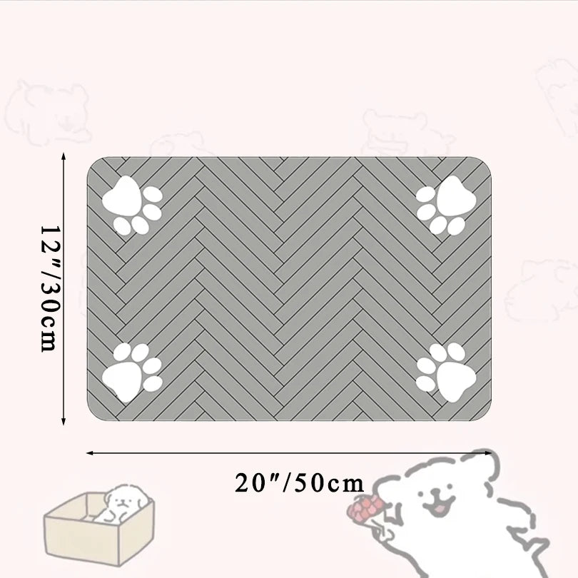 Tapete de mesa para alimentação de animais de estimação, , para tigela de comida e água, com revestimento de borracha à prova d'água, tapete de água de secagem rápida para cães e gatos