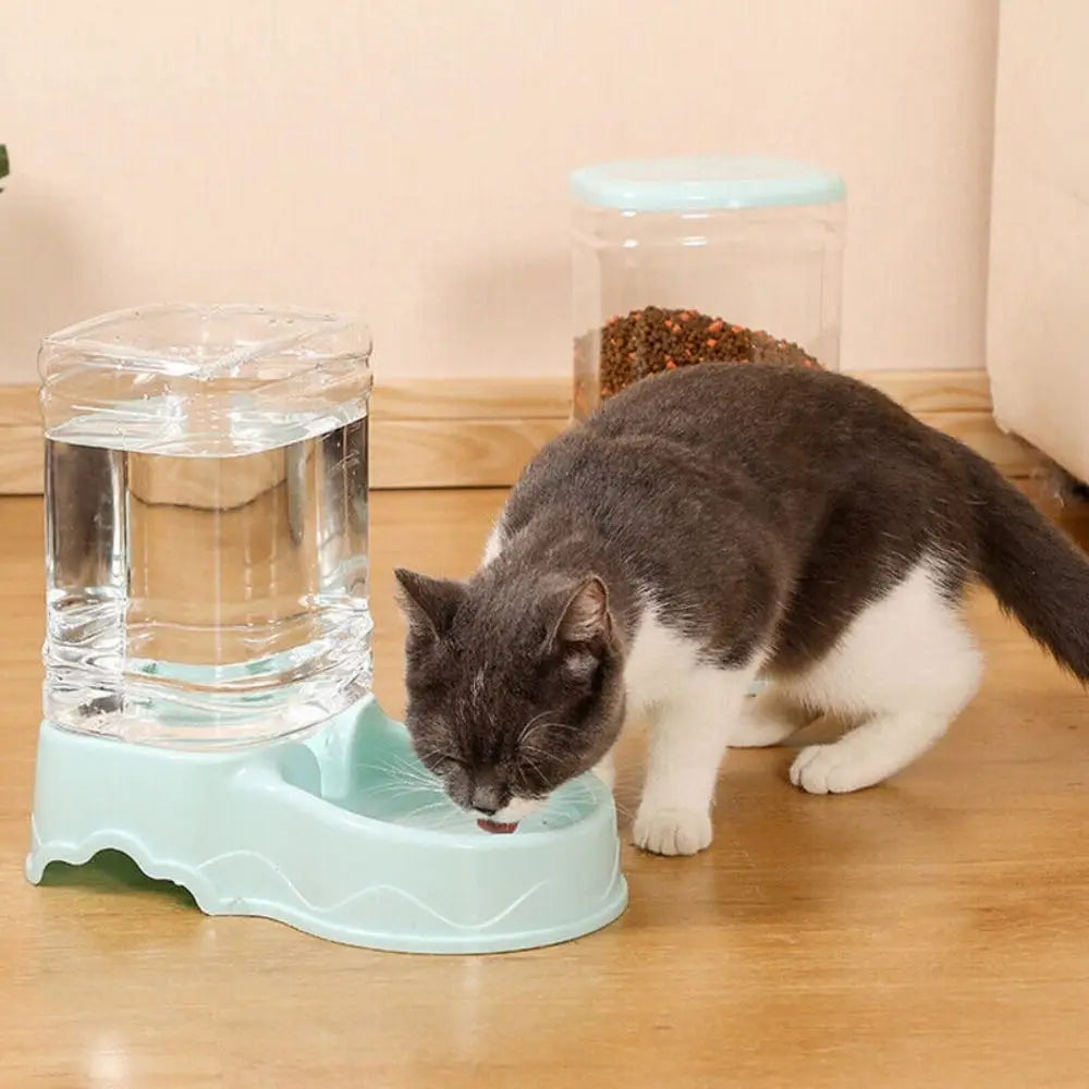 Alimentador para animais de estimação de 3,8L em PP, fonte de água para animais de estimação, tigela para beber, alimentador automático para animais de estimação, grande dispensador de comida para cães e gatos