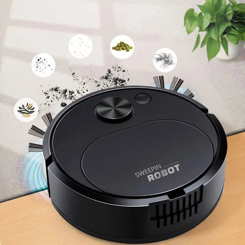 NOVO Aspirador de pó robô USB 3 em 1, inteligente, sem fio, 1500Pa, limpeza e varredura de piso para escritório doméstico