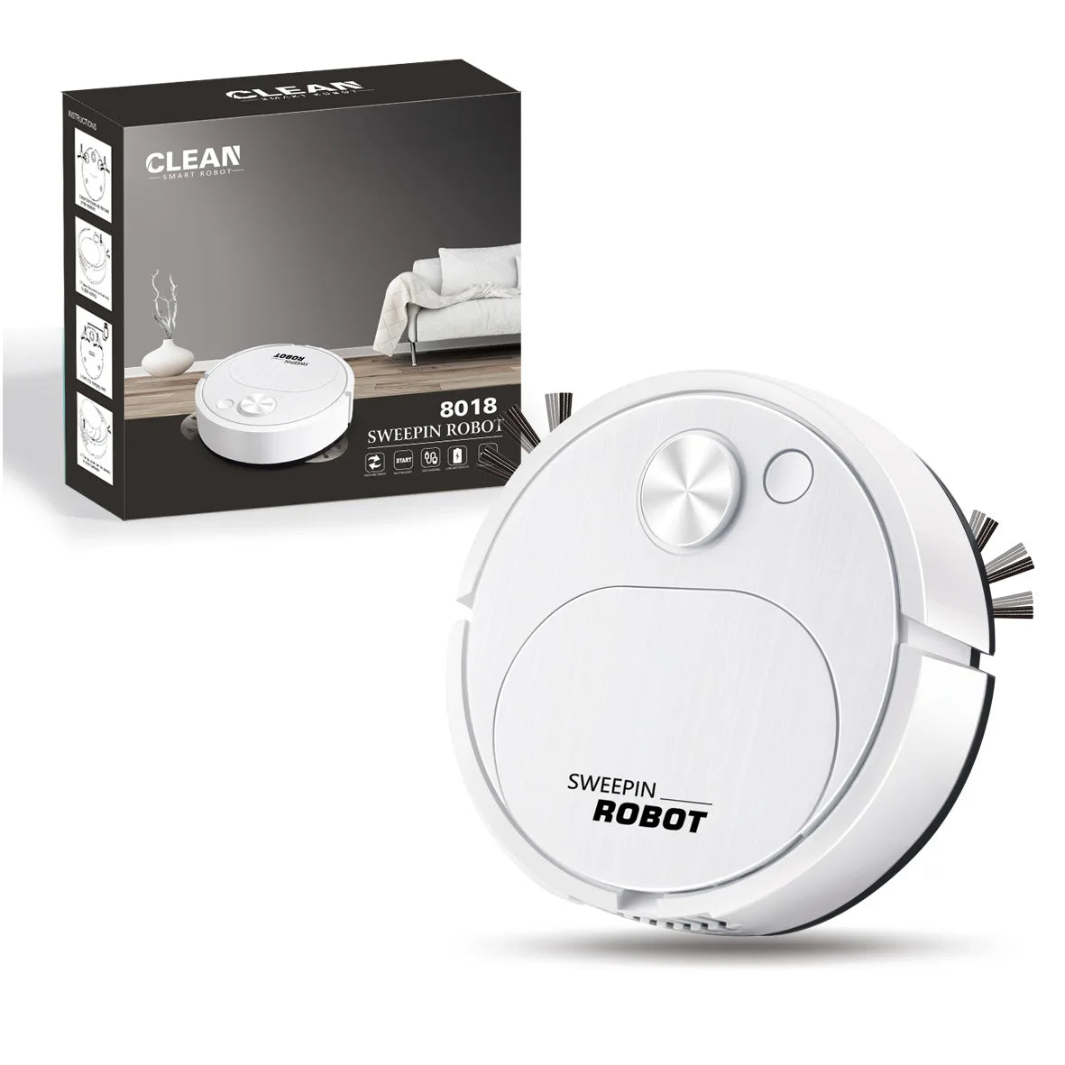 NOVO Aspirador de pó robô USB 3 em 1, inteligente, sem fio, 1500Pa, limpeza e varredura de piso para escritório doméstico