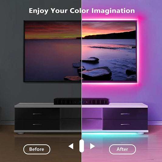 Fita LED Bluetooth USB 5050 SMD 5V USB RGB Luzes Fita LED Flexível Fita RGB Autoadesiva TV Desktop Diodo
