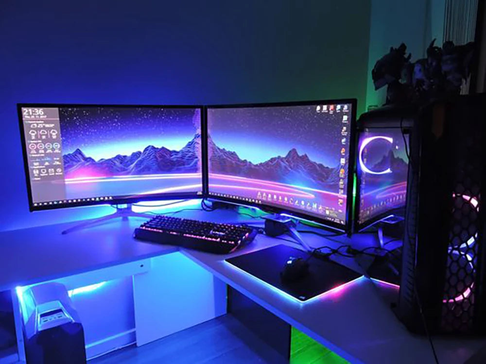 Fita LED Bluetooth USB 5050 SMD 5V USB RGB Luzes Fita LED Flexível Fita RGB Autoadesiva TV Desktop Diodo
