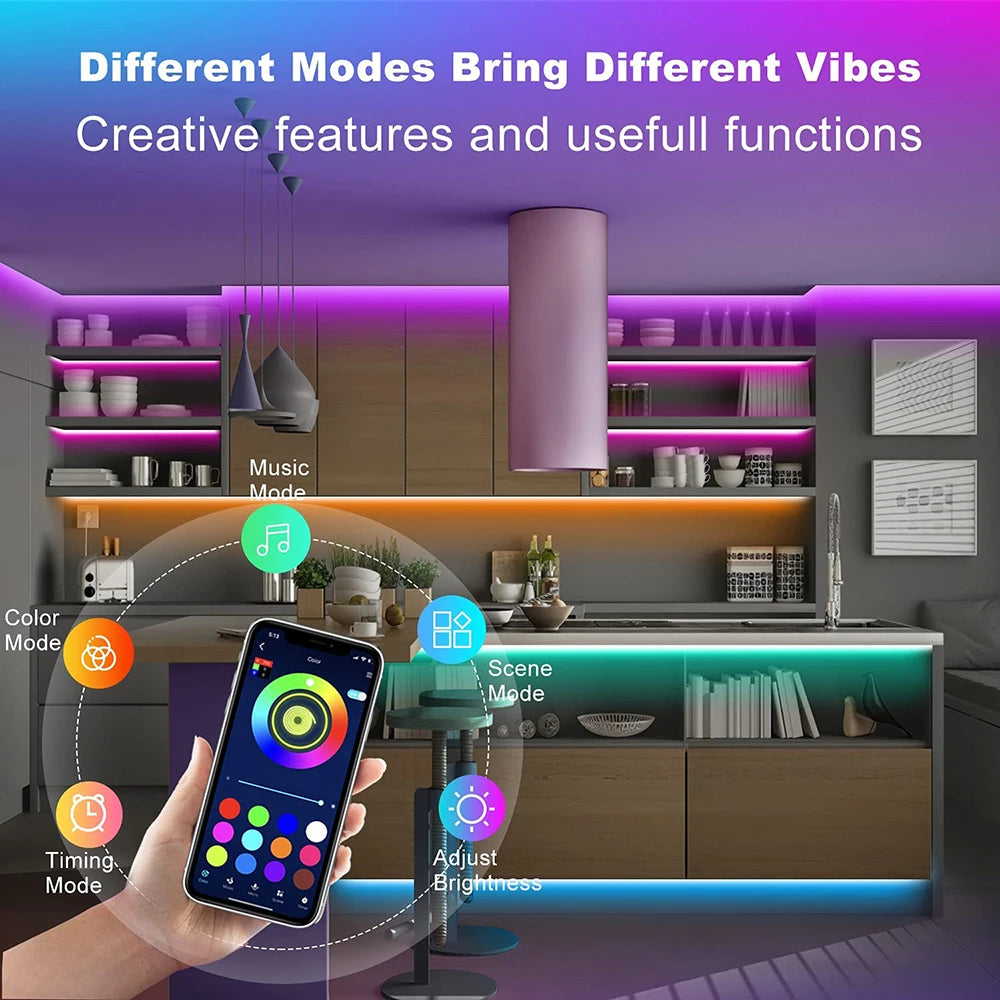 Fita LED Bluetooth USB 5050 SMD 5V USB RGB Luzes Fita LED Flexível Fita RGB Autoadesiva TV Desktop Diodo
