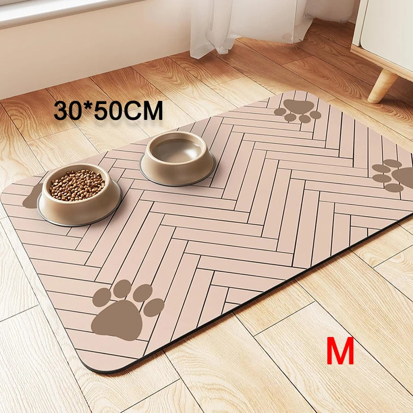 Tapete de mesa para alimentação de animais de estimação, , para tigela de comida e água, com revestimento de borracha à prova d'água, tapete de água de secagem rápida para cães e gatos