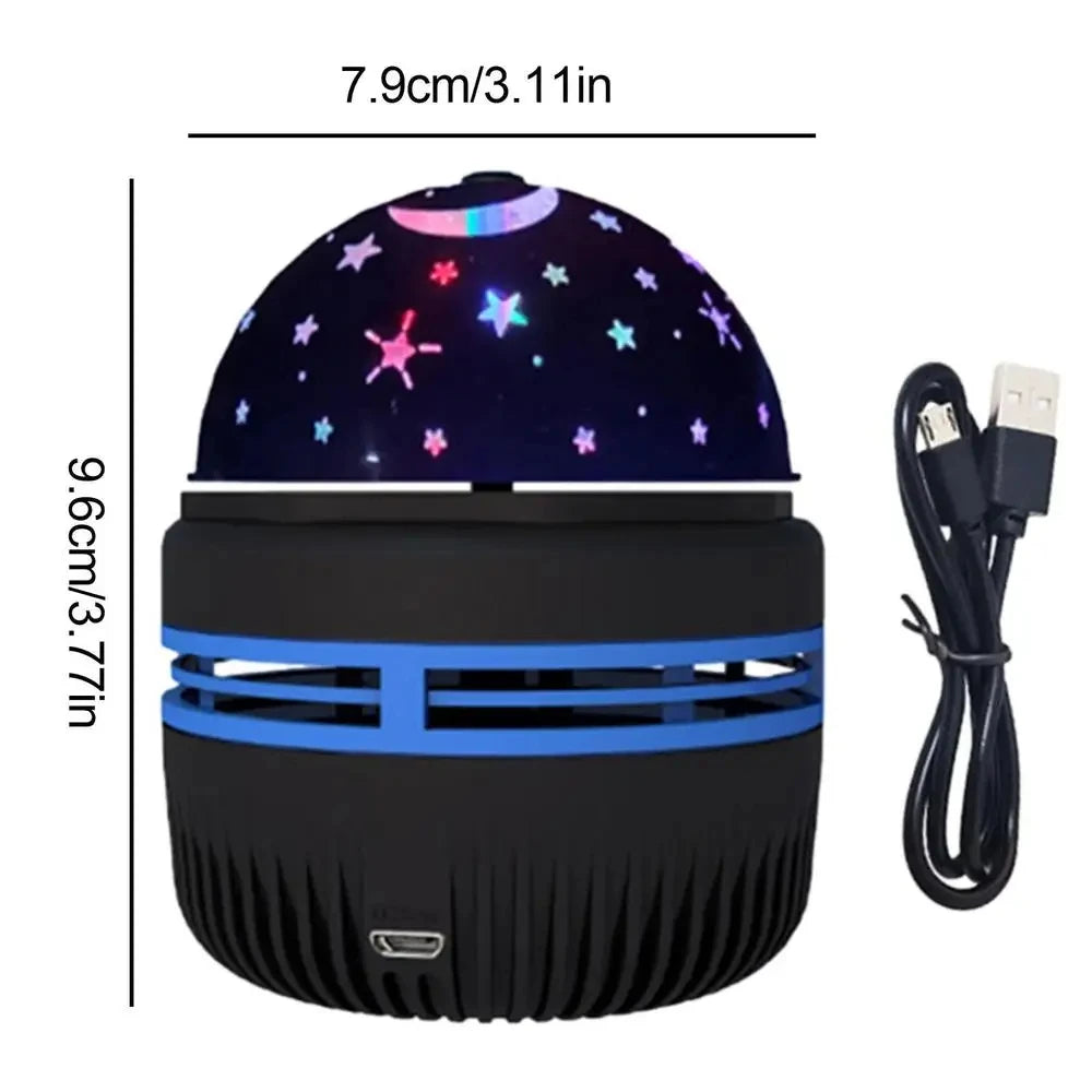 Lâmpada projetora de galáxia com céu estrelado, luz noturna LED com controle remoto, som ativo, carregamento USB de 5 V, 7 modos para decoração de festa de quarto infantil