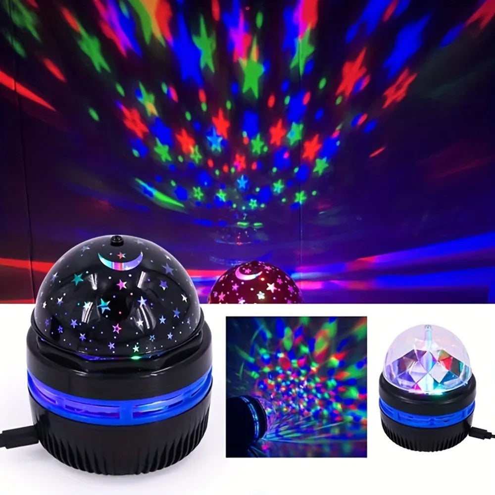 Lâmpada projetora de galáxia com céu estrelado, luz noturna LED com controle remoto, som ativo, carregamento USB de 5 V, 7 modos para decoração de festa de quarto infantil