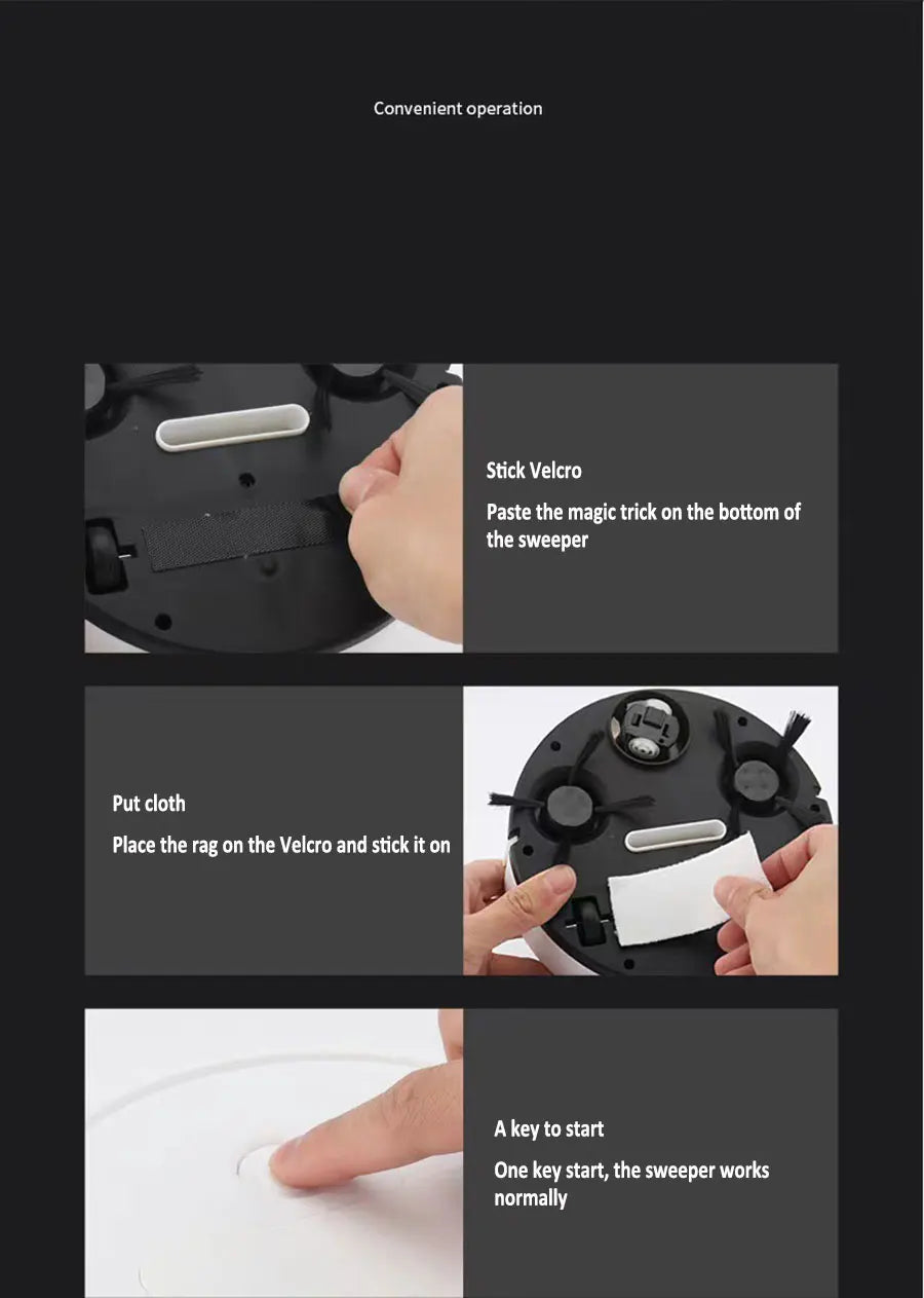 NOVO Aspirador de pó robô USB 3 em 1, inteligente, sem fio, 1500Pa, limpeza e varredura de piso para escritório doméstico