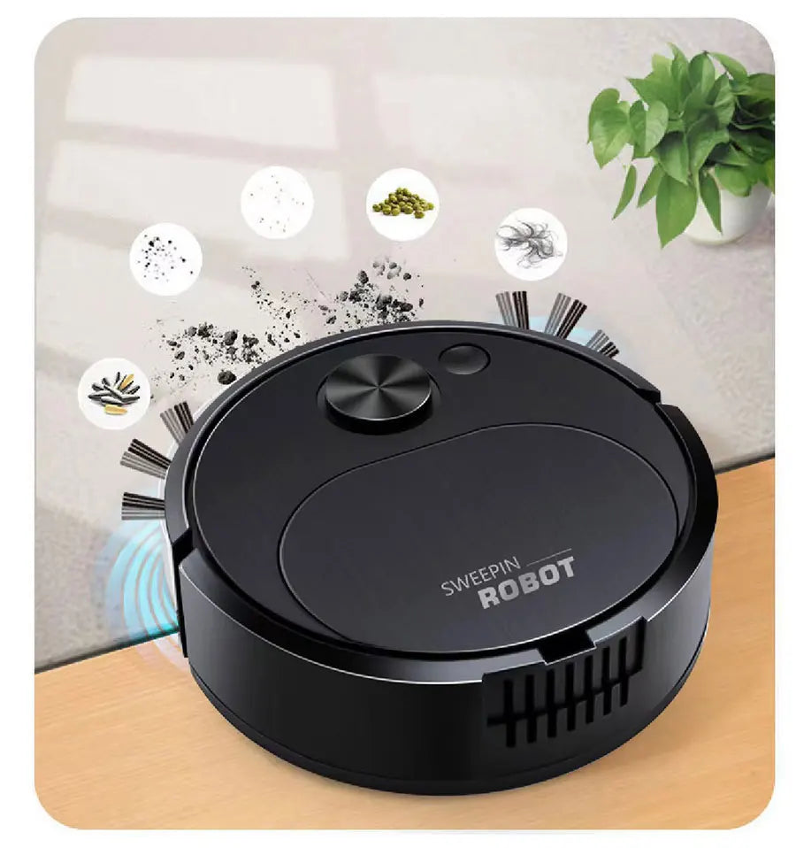 NOVO Aspirador de pó robô USB 3 em 1, inteligente, sem fio, 1500Pa, limpeza e varredura de piso para escritório doméstico