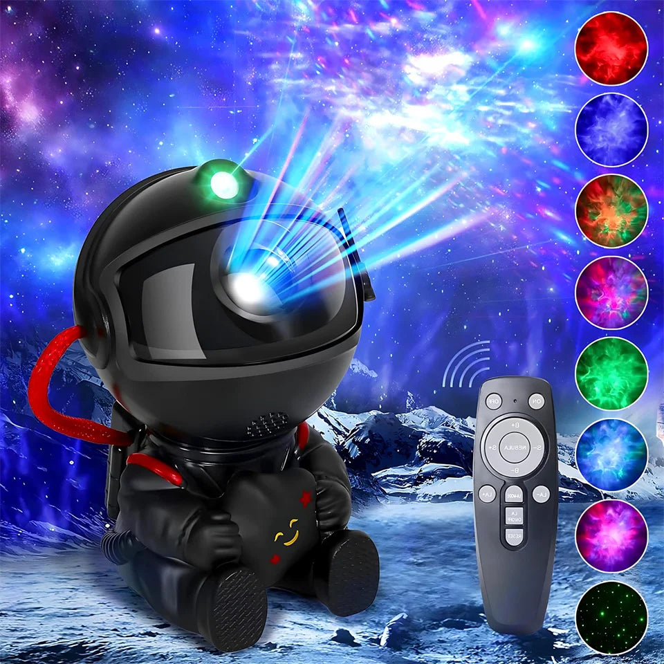 Projetor de estrelas Galaxy Night LightQ Astronauta Projetor espacial Estrelado Nebulosa Teto Lâmpada LED para quarto Casa Decoração Presente para crianças