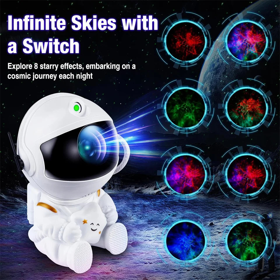 Projetor de estrelas Galaxy Night LightQ Astronauta Projetor espacial Estrelado Nebulosa Teto Lâmpada LED para quarto Casa Decoração Presente para crianças