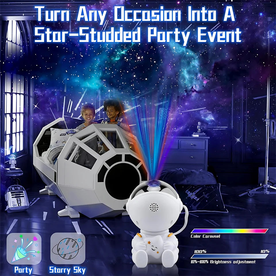 Projetor de estrelas Galaxy Night LightQ Astronauta Projetor espacial Estrelado Nebulosa Teto Lâmpada LED para quarto Casa Decoração Presente para crianças