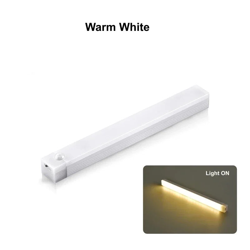 Luz noturna com sensor de movimento LED, recarregável, de indução, portátil, sem fio, magnética, para armário, cozinha, sala de cabeceira