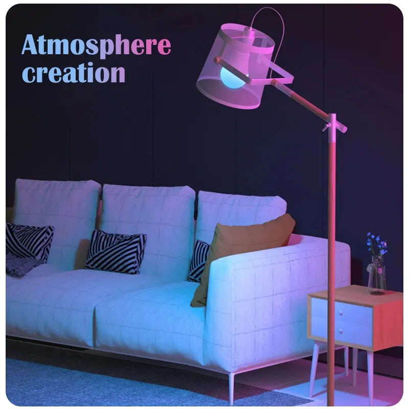 Lâmpada LED multicolorida E27 220V RGB de 16 cores, iluminação doméstica regulável, controle remoto de 24 teclas, lâmpada inteligente, luz ambiente