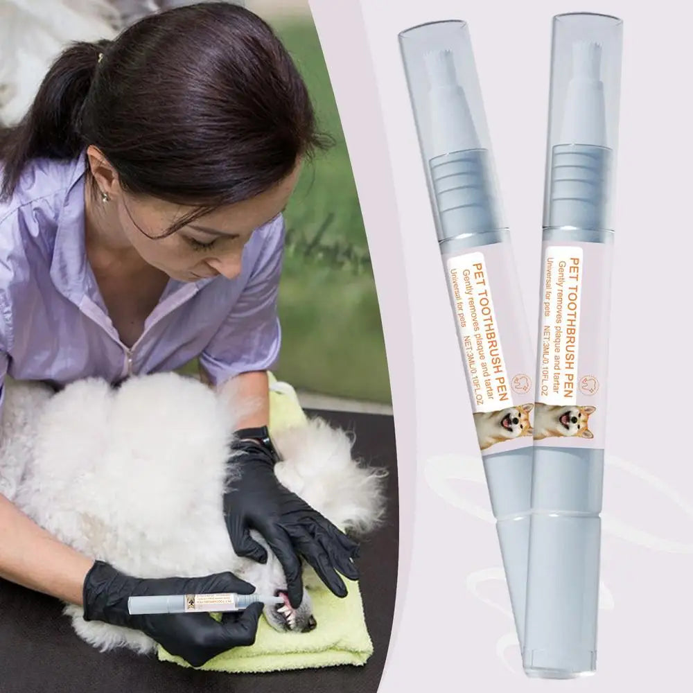Caneta para limpeza de dentes de animais de estimação Caneta dental para animais de estimação Caneta para escova de dentes de cachorro Caneta refrescante para clareamento de dentes de gato Suprimentos para animais de estimação