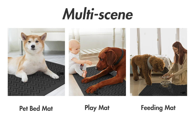Tapete de mesa para alimentação de animais de estimação, , para tigela de comida e água, com revestimento de borracha à prova d'água, tapete de água de secagem rápida para cães e gatos