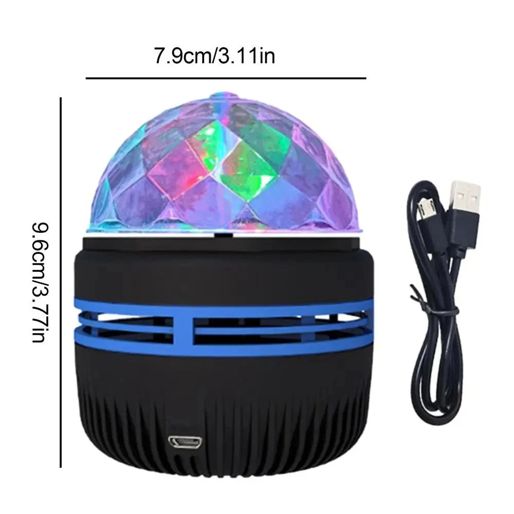 Lâmpada projetora de galáxia com céu estrelado, luz noturna LED com controle remoto, som ativo, carregamento USB de 5 V, 7 modos para decoração de festa de quarto infantil