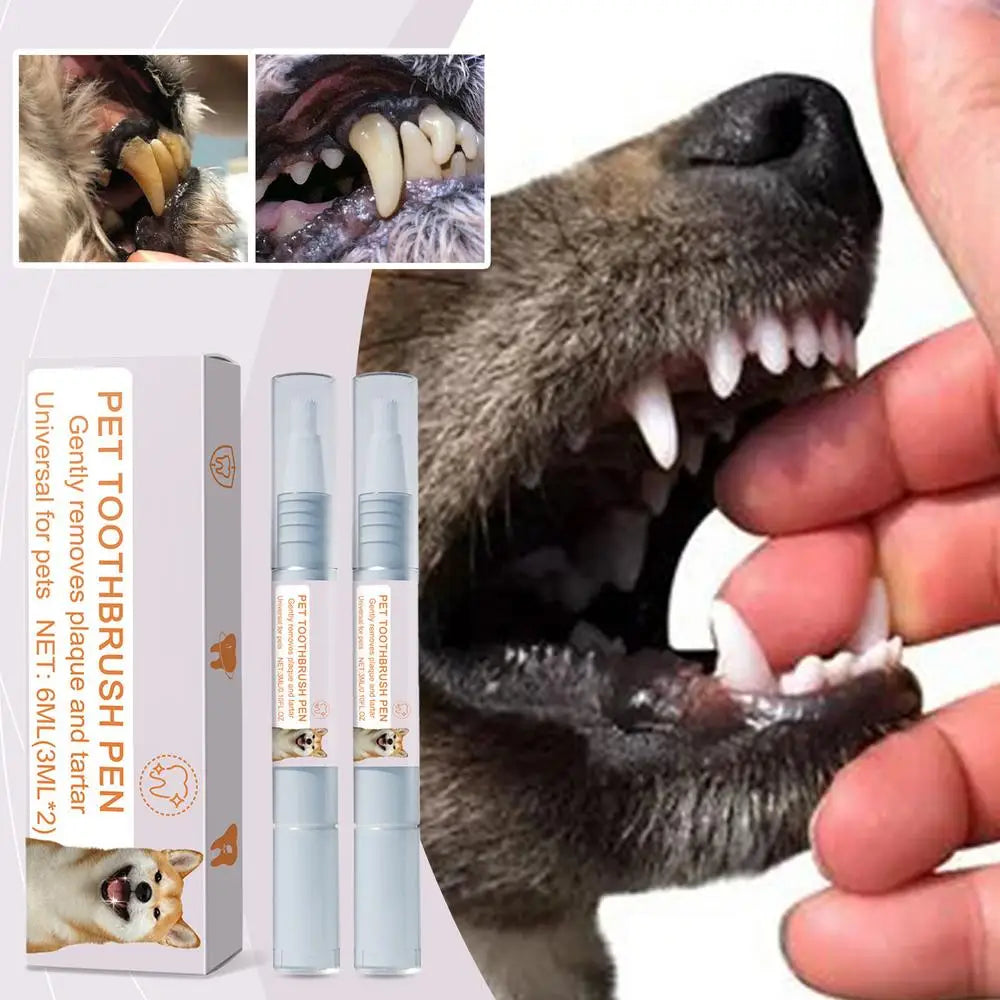 Caneta para limpeza de dentes de animais de estimação Caneta dental para animais de estimação Caneta para escova de dentes de cachorro Caneta refrescante para clareamento de dentes de gato Suprimentos para animais de estimação