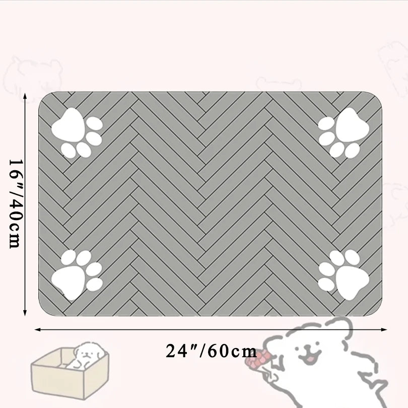 Tapete de mesa para alimentação de animais de estimação, , para tigela de comida e água, com revestimento de borracha à prova d'água, tapete de água de secagem rápida para cães e gatos