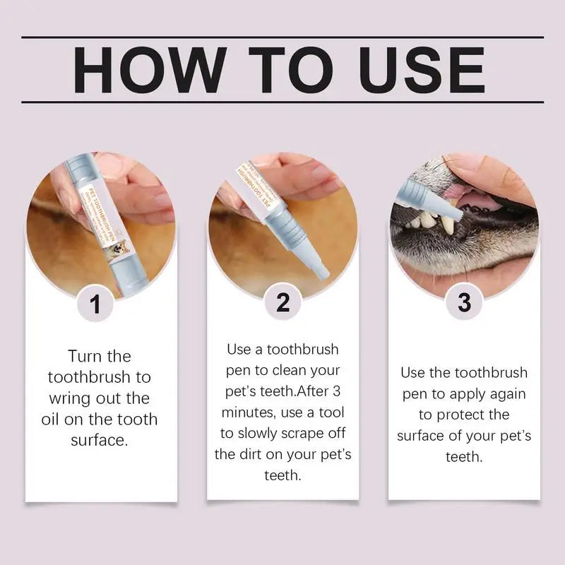 Caneta para limpeza de dentes de animais de estimação Caneta dental para animais de estimação Caneta para escova de dentes de cachorro Caneta refrescante para clareamento de dentes de gato Suprimentos para animais de estimação