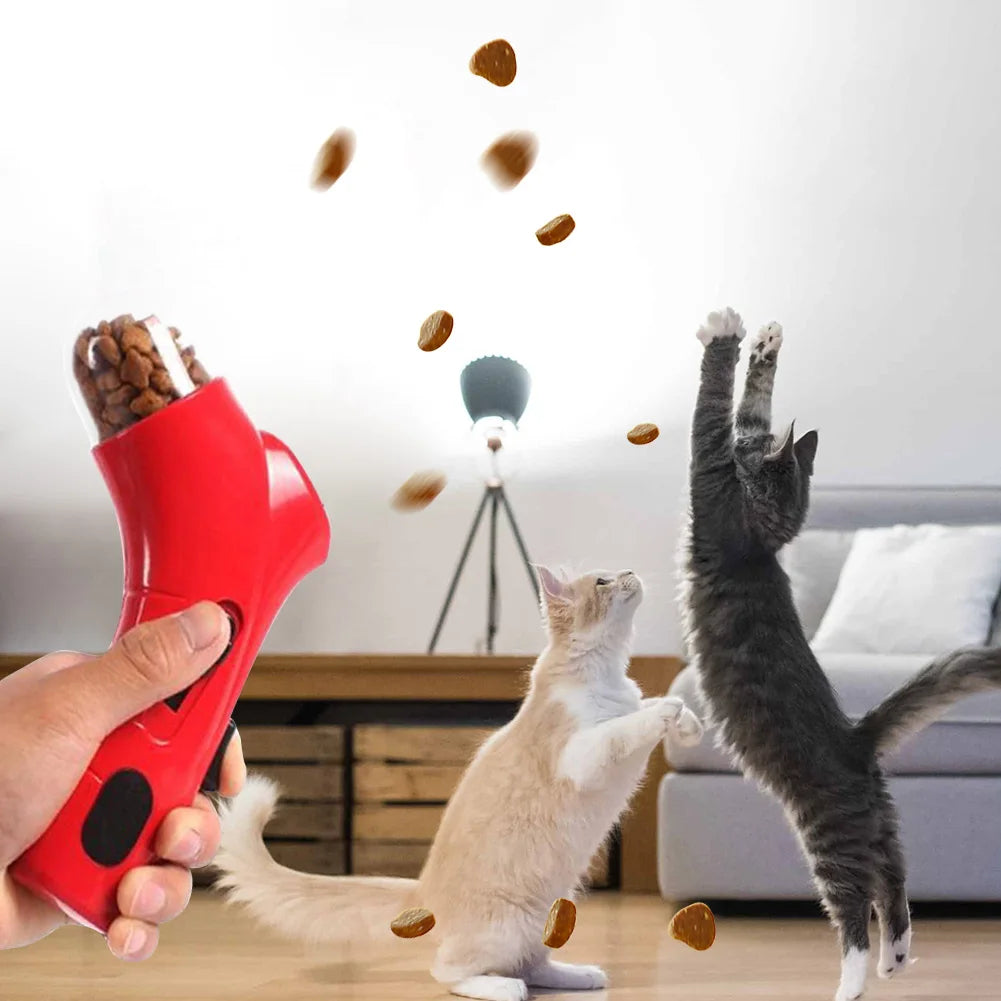 Equipamento de treinamento para alimentação de animais de estimação, dispensador interativo de alimentos, lançador de armas, lançador de petiscos para cães e gatos, treinamento de exercícios