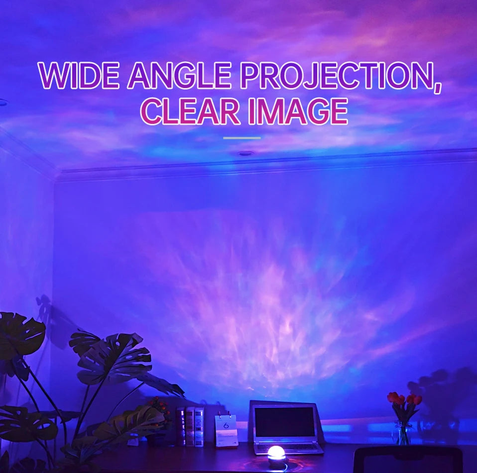 Lâmpada projetora de galáxia com céu estrelado, luz noturna LED com controle remoto, som ativo, carregamento USB de 5 V, 7 modos para decoração de festa de quarto infantil