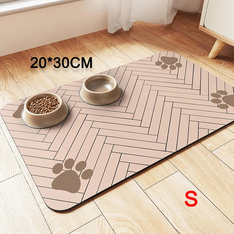 Tapete de mesa para alimentação de animais de estimação, , para tigela de comida e água, com revestimento de borracha à prova d'água, tapete de água de secagem rápida para cães e gatos