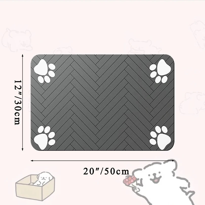 Tapete de mesa para alimentação de animais de estimação, , para tigela de comida e água, com revestimento de borracha à prova d'água, tapete de água de secagem rápida para cães e gatos