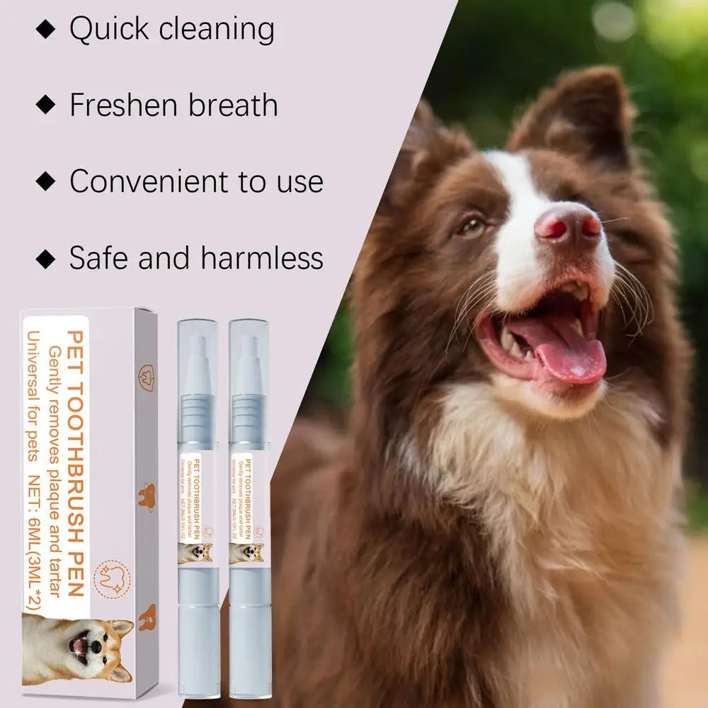 Caneta para limpeza de dentes de animais de estimação Caneta dental para animais de estimação Caneta para escova de dentes de cachorro Caneta refrescante para clareamento de dentes de gato Suprimentos para animais de estimação