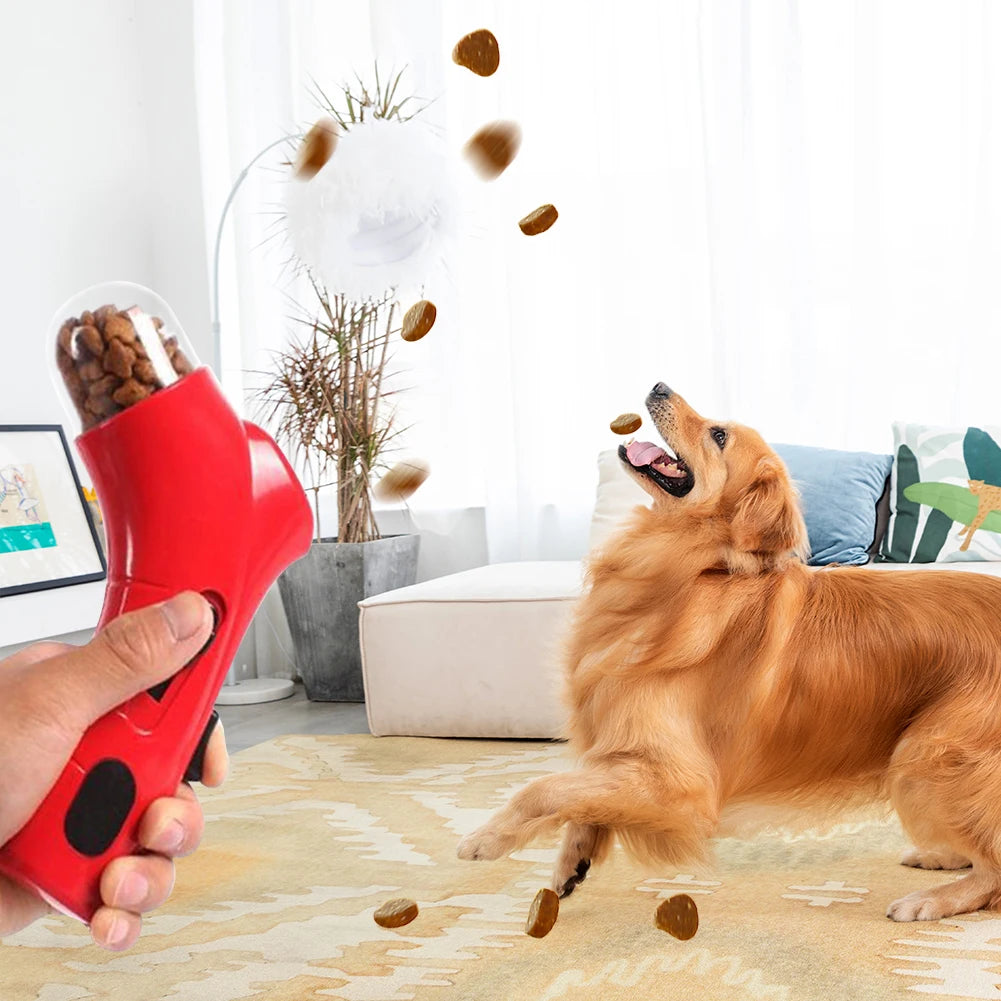 Equipamento de treinamento para alimentação de animais de estimação, dispensador interativo de alimentos, lançador de armas, lançador de petiscos para cães e gatos, treinamento de exercícios