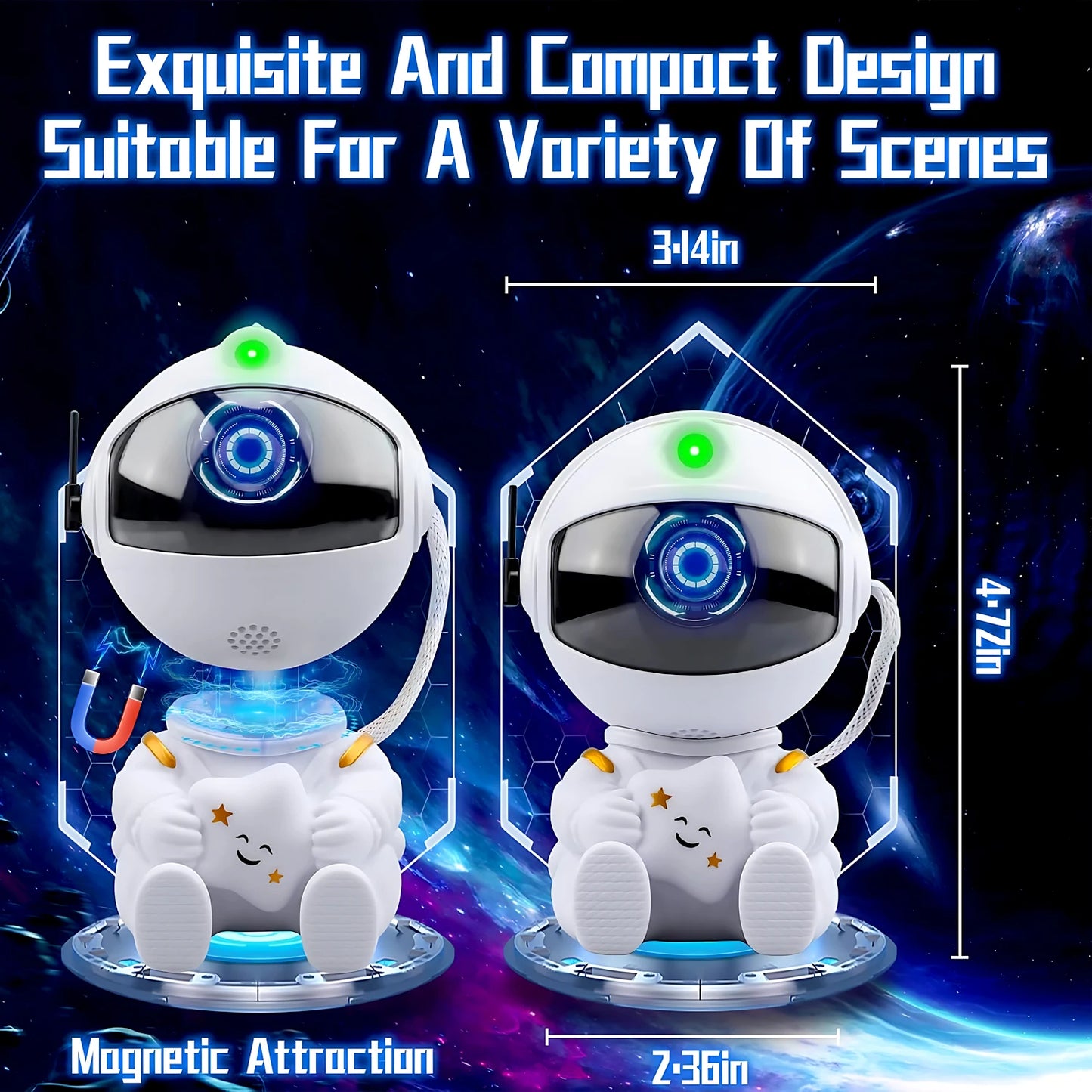 Projetor de estrelas Galaxy Night LightQ Astronauta Projetor espacial Estrelado Nebulosa Teto Lâmpada LED para quarto Casa Decoração Presente para crianças