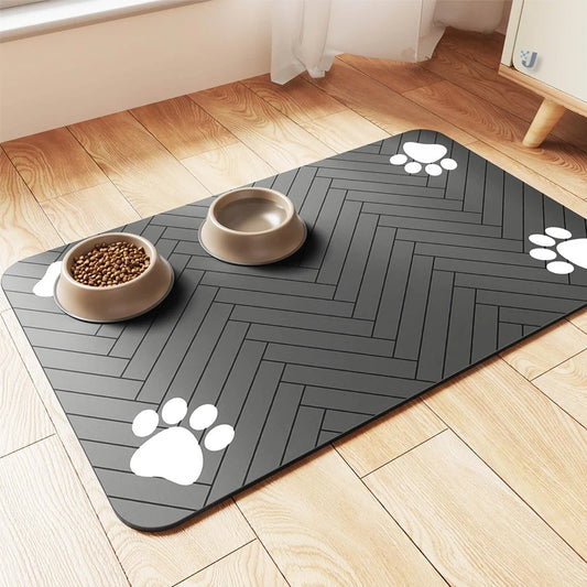 Tapete de mesa para alimentação de animais de estimação, , para tigela de comida e água, com revestimento de borracha à prova d'água, tapete de água de secagem rápida para cães e gatos