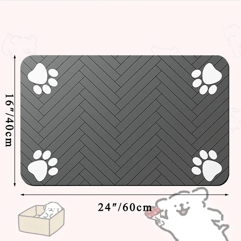 Tapete de mesa para alimentação de animais de estimação, , para tigela de comida e água, com revestimento de borracha à prova d'água, tapete de água de secagem rápida para cães e gatos